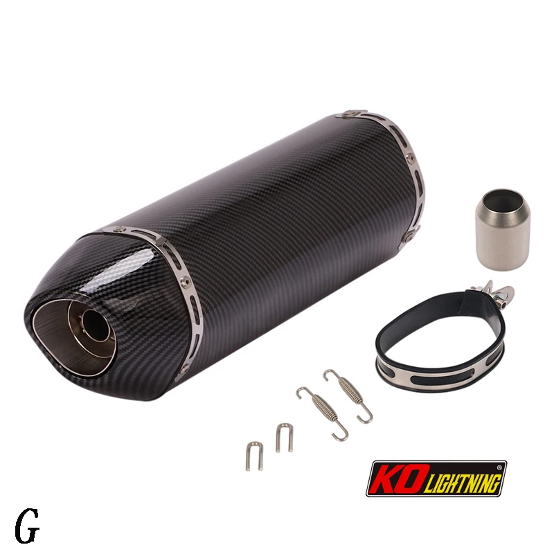 51mm Motorcycle Exhaust Tail Pipe With Silencer Stainless Steel 420mm Exhaust System Modified For ATV Street Bike - Image 3