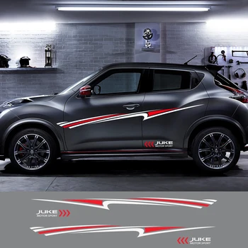 

2PCS Car Door Side Waist Lines Vinyl Stripe Racing Exterior Stickers For Nissan Juke Auto Both Side Decor Decals Car Accessories