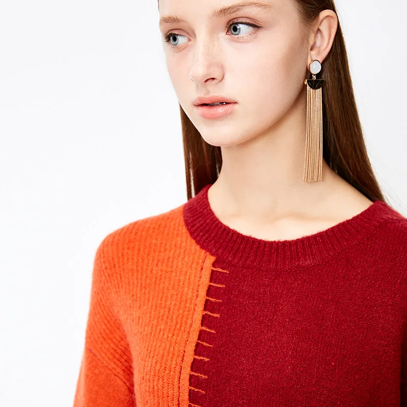 Vero Moda New Women's Assorted Colors 3D Splice Woolen Knit Sweater | 318413569