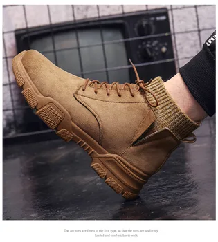 

Men Snow Boots Outdoor Warm Winter Shoes Male Lace up Boy Ankle boots Working Shoes High Quality Big Size
