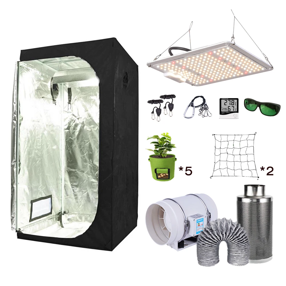 Grow Tent Quantum Tech Board Complete Kit LED Grow Light Samsung LM301B Dimmable Growing System with Carbon Filter Setup Factory