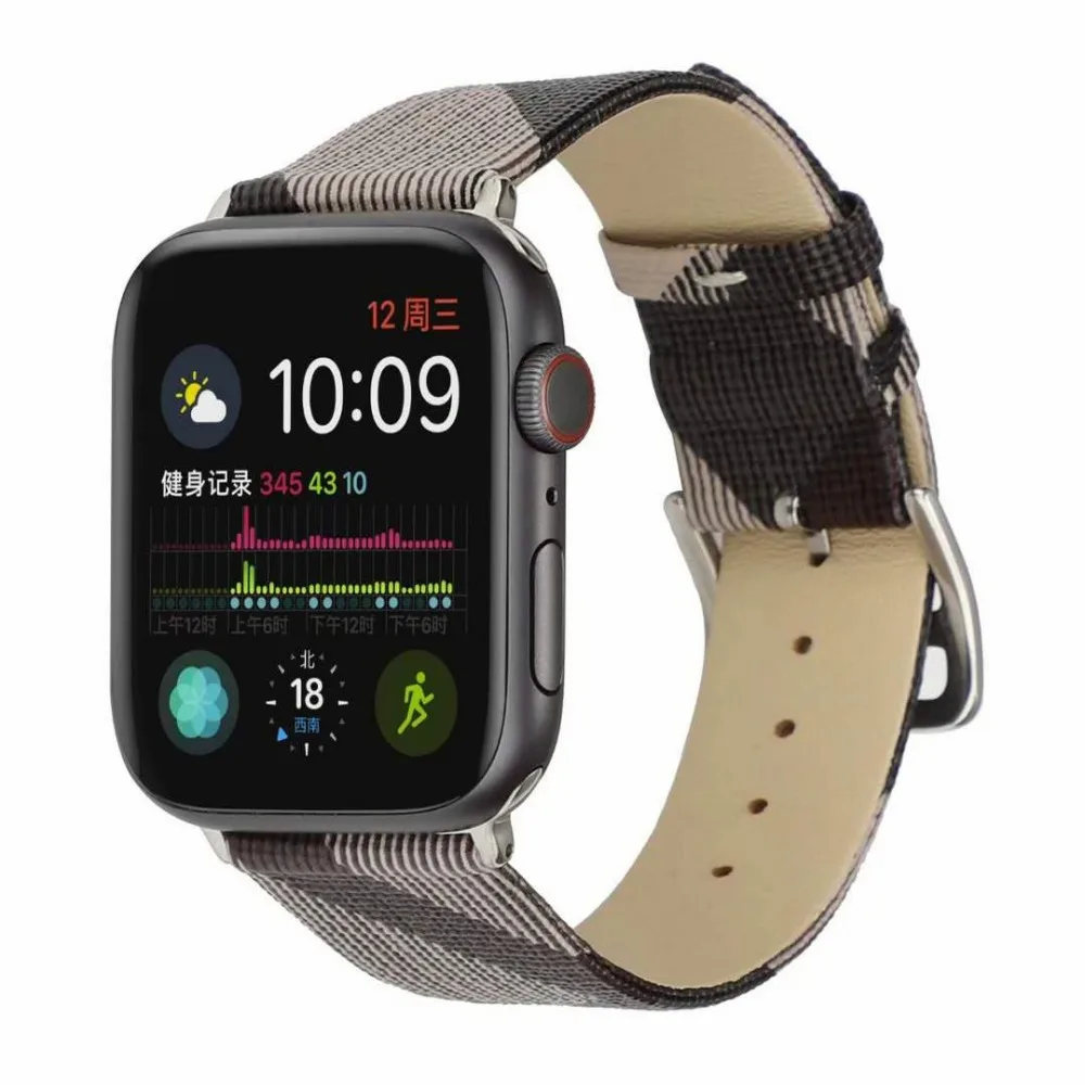 Кожаный ремешок в клетку для Apple Watch 38 мм 40 мм 42 мм 44 мм браслет для часов iwatch браслет серии 4 3 2 1