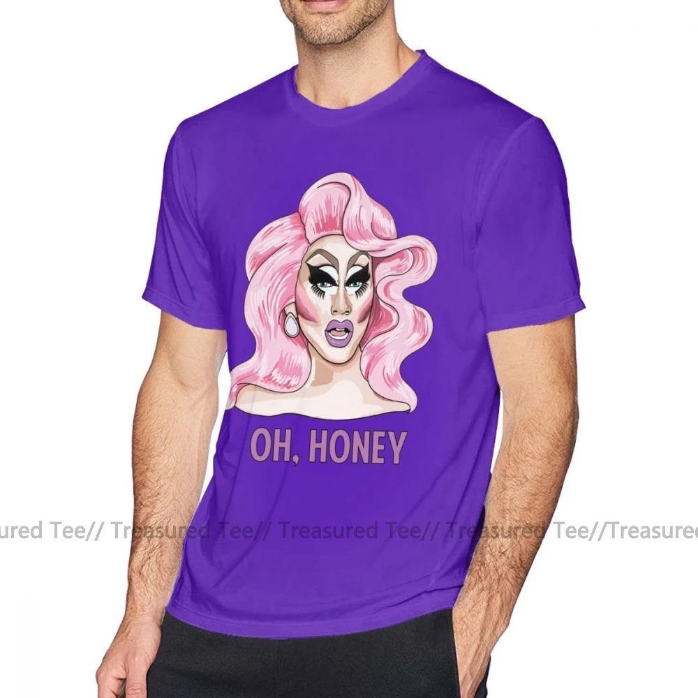 Rupaul футболка Trixie Футболка мужская графическая футболка с коротким рукавом смешная хлопковая негабаритная летняя футболка - Цвет: Purple