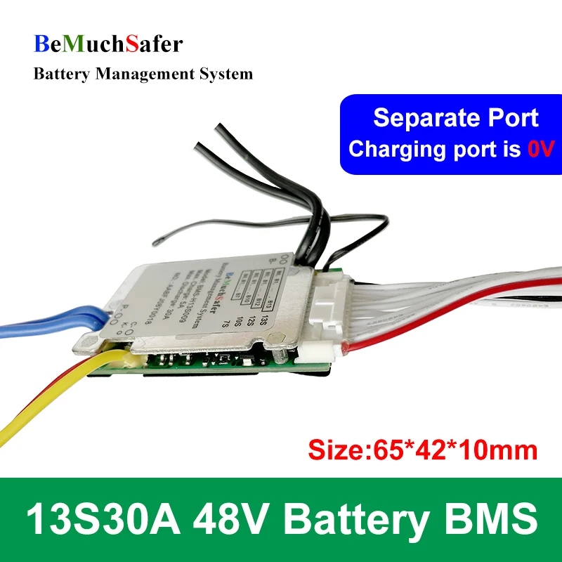 BeMuchSafer 48 В 13S30A BMS отдельный порт 13S 30A Hailong Parrot 18650 3 6 для электронного велосипеда