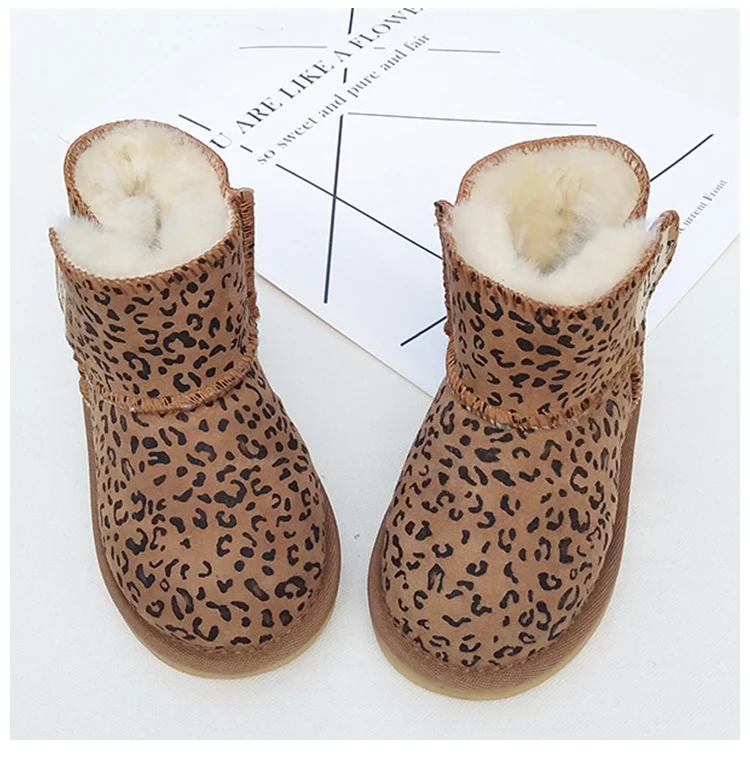 

Winter Australia Baby Girls Snow Boots Warm Sheep Skin Leather Fur Baby Botas Waterproof Infant Boot Boys Bootie Shoes Non-slip