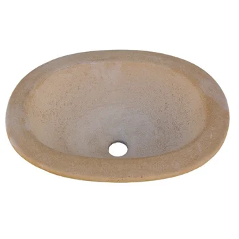 

Pile Sink Rustic Oval for inner or outer in concrete-stone 56x43x16cm.