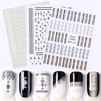 

1 Sheet 3D Nail Sticker Sports Style Denim Sexy Snake Mixed Pattern Transfer Sticker Nail DIY Design Decoration Accessories