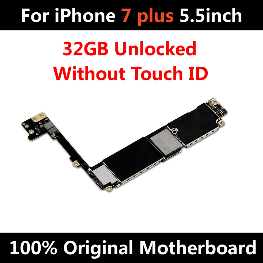 

Factory Unlocked For iPhone 7 Plus 5.5 inch Motherboard Without Touch ID 32GB For iPhone 7 Plus Original Mainboard IOS System
