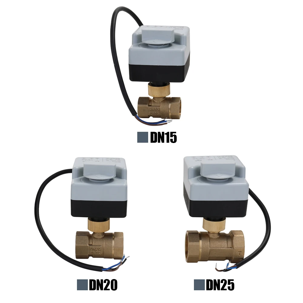 

AC220V 2-Ways 3-Wires Electric Motorized Ball Valve Three-wire Two Control For Air Conditioning