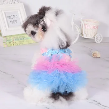 

Blue Party Wedding Dog Dress Princess Purple Chihuahua Summer Skirt Dog Dresses Ropa Perro Dogs Pets Accessories Clothes KK6GQZ