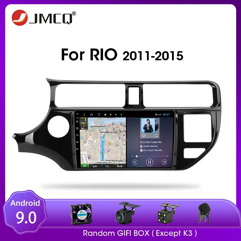 

JMCQ Android 9.0 Car Radio For KIA K3 RIO 2011-2015 Multimedia Video Player GPS 2din 2+32G Navigaion GPS Split Screen with Frame