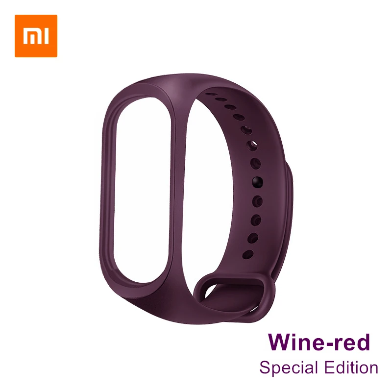 Xiaomi mi-браслет с 4 розовыми ремешками Li mi ted и винно-красным специально для Xiaomi mi Band 4 NFC смарт-браслет - Цвет: Wine-red Special