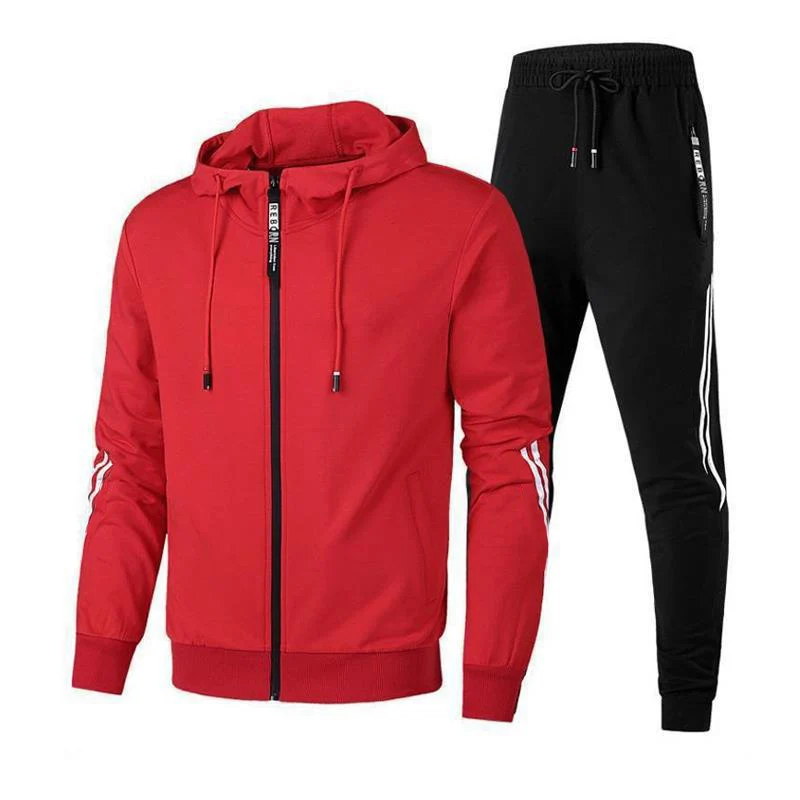

NEW Fashion Men's Tracksuit Spring and Autumn Male Zipper Sweatshirts and Sweatpants Two Piece Suit Jacket Windbreak Sportswear