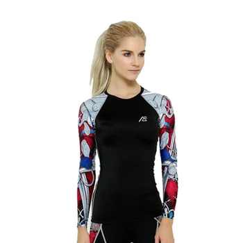 

Womens Compression Shirt Women Bike Top Sport Fitness Cycling Shirt 3D Long Sleeve Tee Shirt