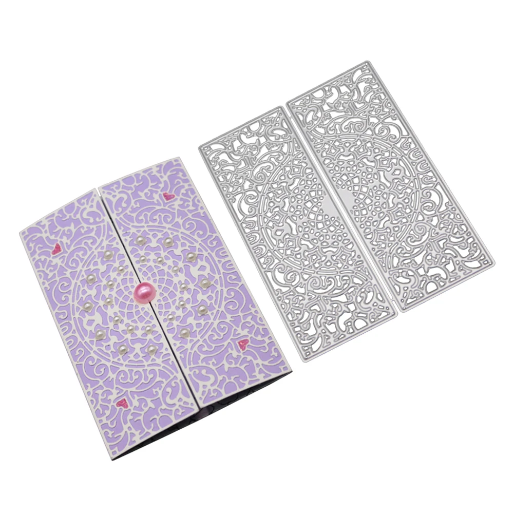  Lace Background Border Cards Making Metal Cutting Dies Invitation Card Scrapbooking Decorative Sten - 4000045486537