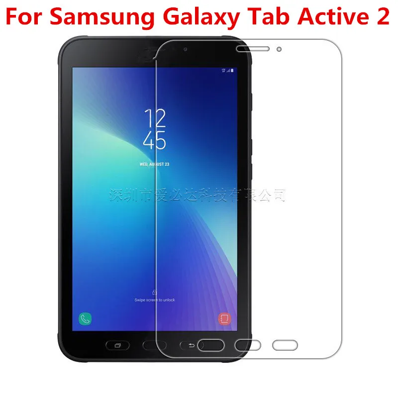 Per Samsung Galaxy Tab Active 2 T395 T390 8.0 Pollici 9H Vetro Temperato Pellicola Proteggi Schermo Ultrasottile Trasparente Resistente