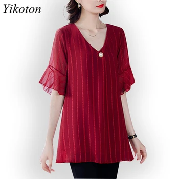 Short Sleeve V-neck Tops