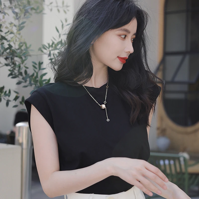 Design Sense Opals Luxurious Pendant Titanium Steel Necklace For Woman 2021 Korean Fashion Jewelry Girl's Sexy Clavicle Chain - Image 4