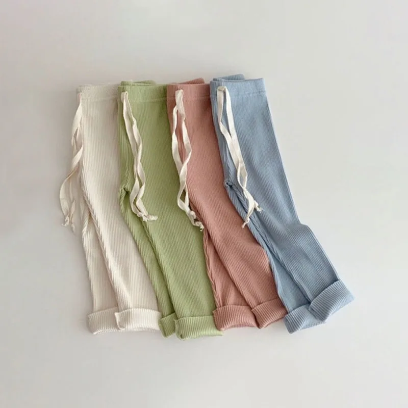 3 шт./Лот однотонные леггинсы для маленьких мальчиков и девочек детские брюки из