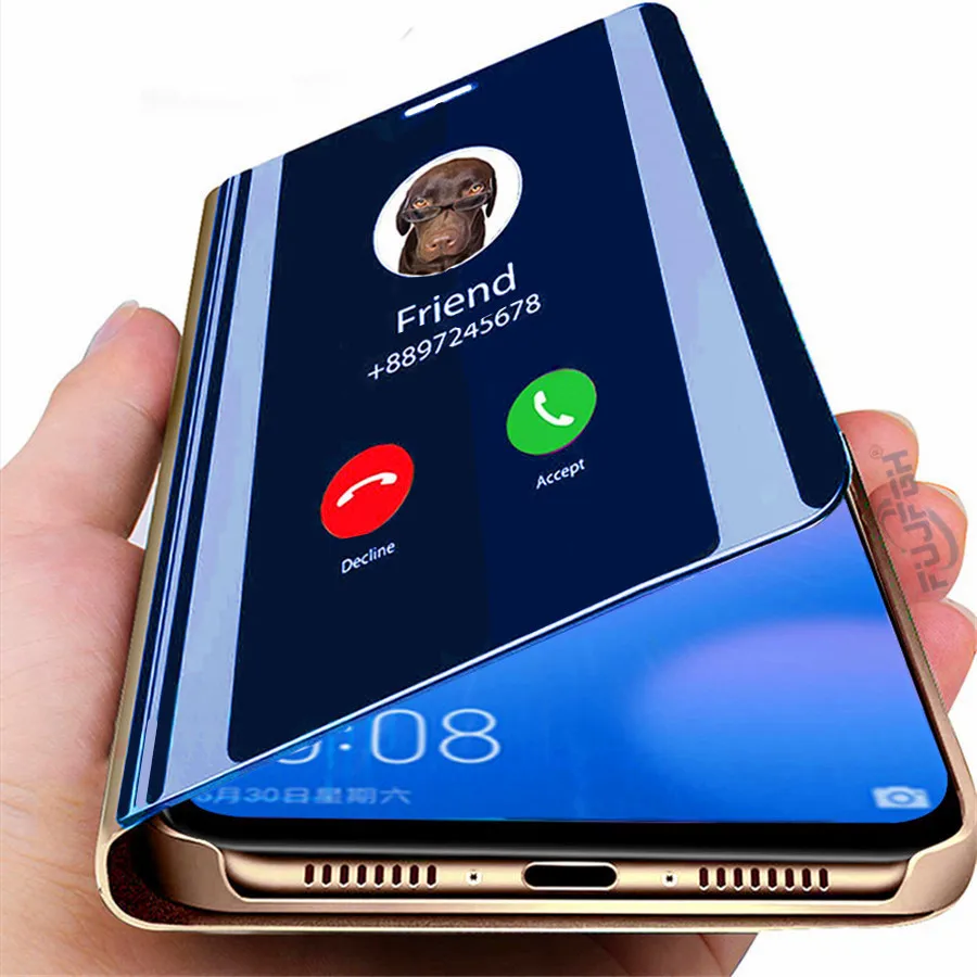  Clear View Smart Mirror Phone Case For Samsung Galaxy A9 A8 A7 A6 J8 2018 S8 S9 J4 J6 Plus 2018 A5  - 4000062637643