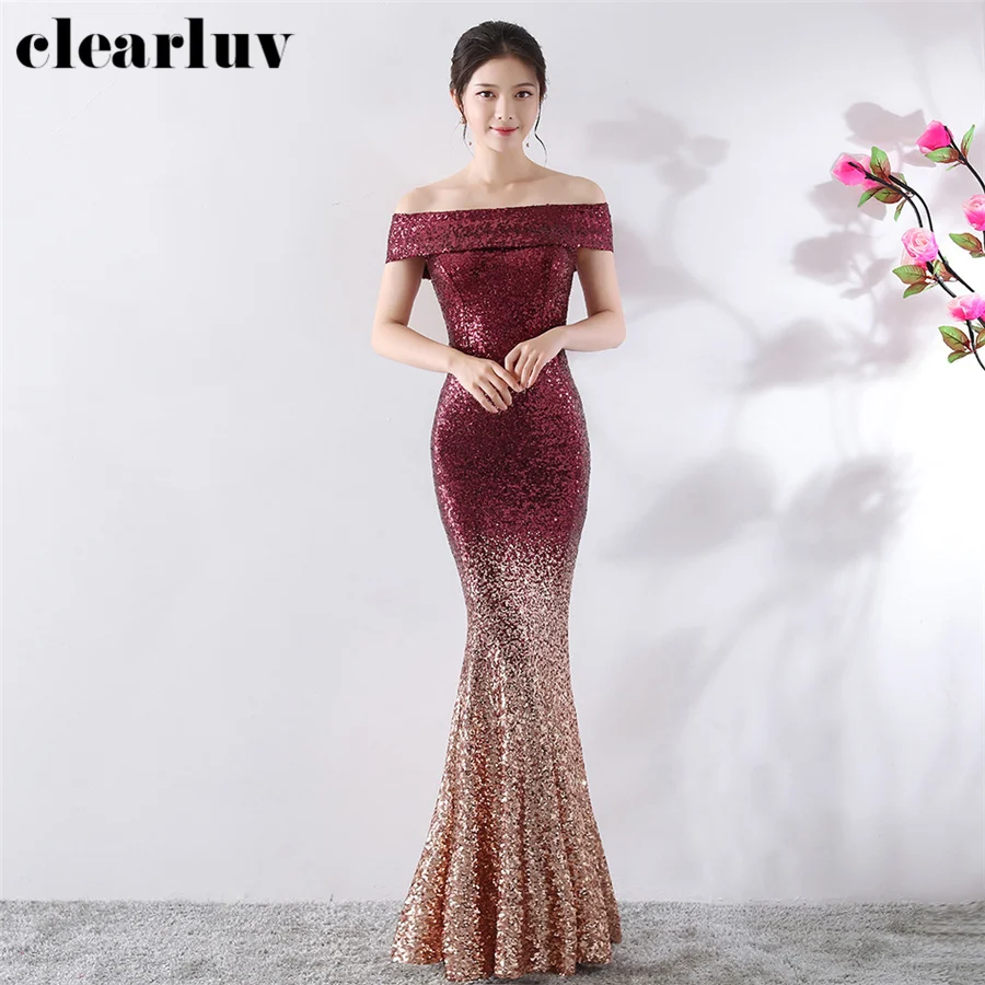 Вечернее платье с блестками размера плюс Robe De Soiree, DX302-3, вырез лодочкой, женские вечерние платья, новинка, длина до пола, Русалка, вечерние платья