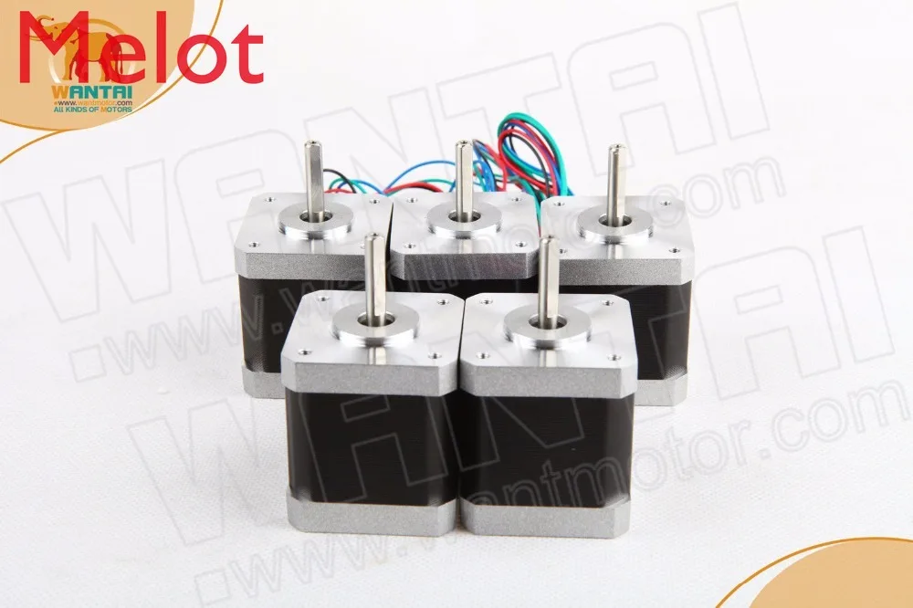 5PCS CNC Nema17 for 1.7A 4200g.cm 48mm length 2-Phases 0.9 degree Wantai Stepper Motor 42BYGHM809 | Обустройство дома