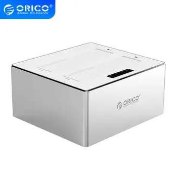 

ORICO 3.5 inch 2 Bay HDD Enclosure Sata Hard Drive Box USB3.0 HDD Docking Station Support 32TB Capacity with 12V3A Power Supply