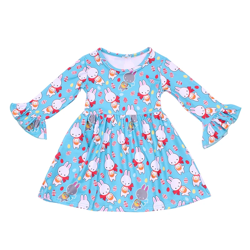 Новинка года; пасхальное платье для маленьких девочек; Boutqiue; Детские платья с пасхальными яйцами для девочек; платья из молочного шелка для девочек; Пасхальный костюм; одежда - Цвет: WBLBXLYQ-55