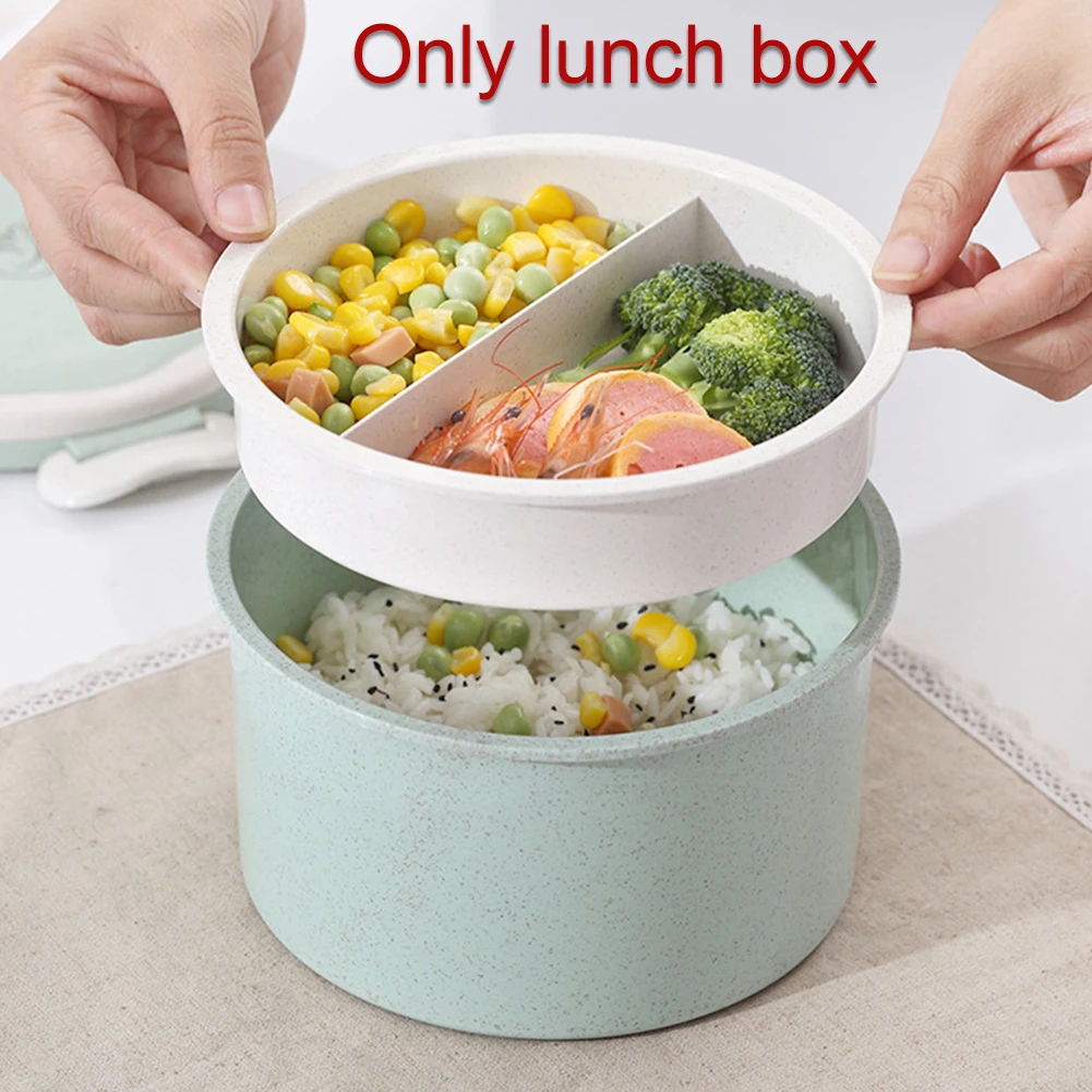 Фрукты с ручкой Bento студенческий дом легкий контейнер двойной слой офис еда хранения Ланч-бокс круглый Пикник портативный