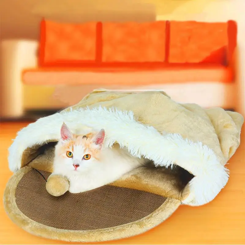 Стиль, спальные мешки для домашних животных, кошек, котят, кроватей, с игрушками, с шариками, сумка для сна, мягкий флис, мягкий цвет