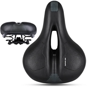 

Bike Saddle Silicone Cushion PVC Leather Surface Silica Gel Filled Comfortable Cycling Seat Shockproof Bicycle Saddle