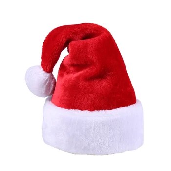 

New Year Thick Plush Christmas Hat Kids Christmas Decorations For Home Santa Claus Gift Warm Winter