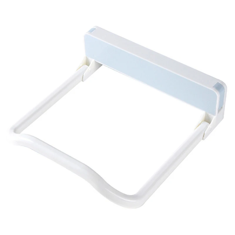 Bathroom Foldable Shelf Hanger Washbasin Holder Towel Frame Bathroom Adhesive Storage Rack Kitchen Board Drain Rack Organizer - Цвет: Blue