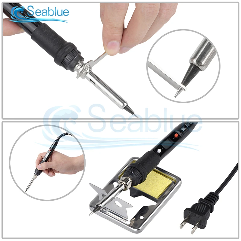 soldering irons & stations 110V 220V 80W LCD Digital Electric Soldering Iron 908S Adjustable Temperature Welding Solder Iron Quality Soldering Iron Tips electric soldering iron