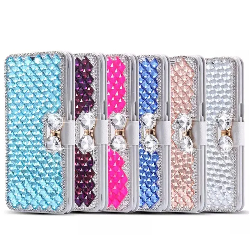 Luxury Women Handmade Bling Diamond Rhinestone Leather Phone Wallet Case For Samsung a50 a70 s8 s9 a40 a20 s10 plus phone case | Мобильные