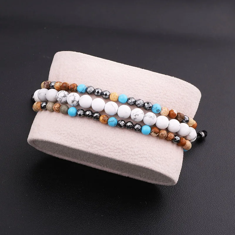 New Women Men Bracelet Natural Beads Multi Strands Macrame Friendship Wrap Bracelet Men Jewelry Gift - Image 3