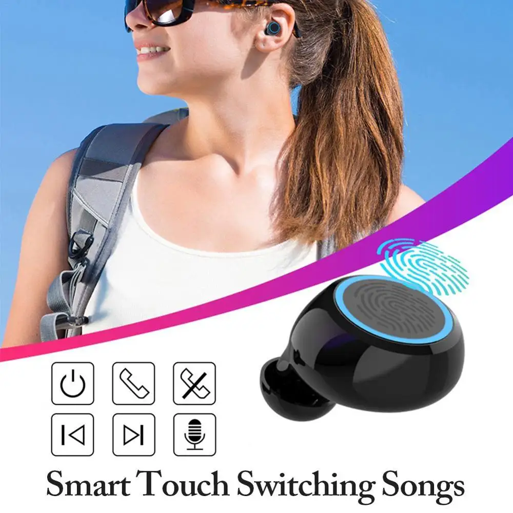 TWS Wireless Headphones Bluetooth 5 0 earphone Touch Control HiFi IPX7 Waterproof Sports Headset earbuds HIFI With Charging Box