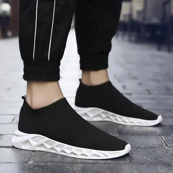 

Summer Slip-on Man Sport Shoes Sports Sneakers Socks Men's Running Shoes for Men Jogging Shoes Workout Trainers Athletic E-214