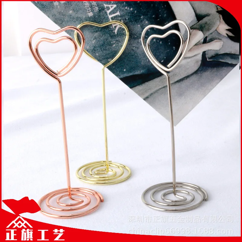 50 Mm Heart Shape Notes Folder Business Card Holder Wedding Seat Clamp Cross Border Currently Available the Same Day Delivery