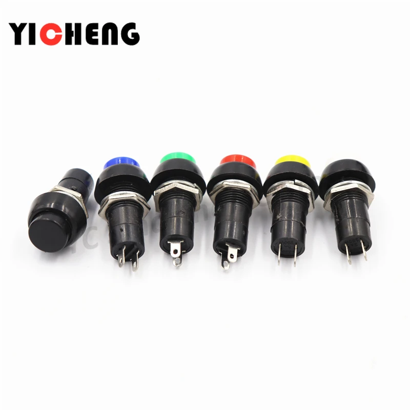 6pcs 12mm PBS-11A self-locking round small button switch PBS-11B without lock 3A 250V