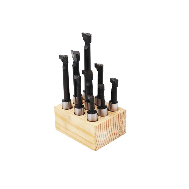 1/2'' 9pcs Hard Alloy Shank Boring Bar Boring Cutter Set Carbide Tipped Bars For 2 Inch 50mm Head