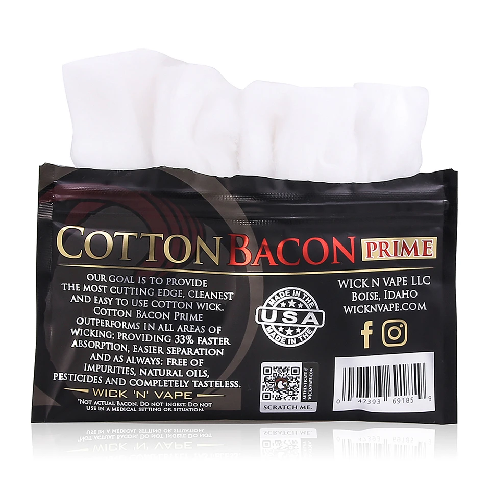Original Cotton Bacon Vape Cotton Gold Version Bacon For RDA RTA RBA Atomizer Vape Accessories E Cigarettes VS Wotofo Ccotton (10)