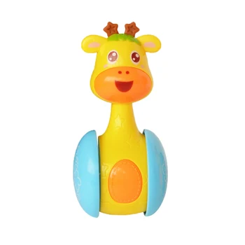 

Cute Early Educational Toys Newborn Baby Taxi Two Wheels Car Tumbler Rattle Bell Deer Tumbler Toys for Children Kids Pet Gifts T