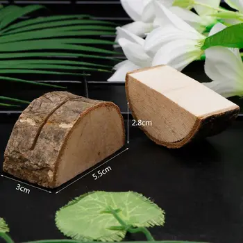 

10pcs Rustic Natural Wood Table Name Number Place Card Holder Memo Note Photo Picture Clip Decor Wedding Party