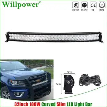

Auto Front Bumper 32" Slim Curved LED Light Bar For Jeep Chevy 4x4 Truck SUV Off-Road 4WD UTV Pickup Car Roof Fog Driving Lamp