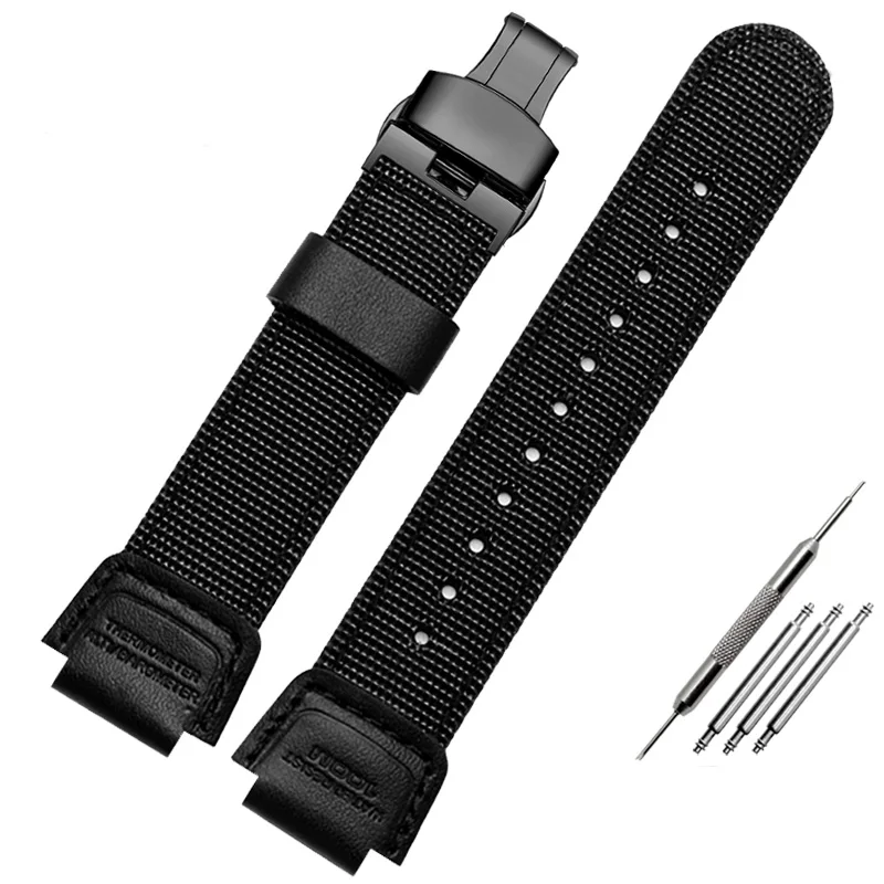 thumbnail image 1 of Correa de reloj de nailon convexo duradera de alta calidad para Casio SGW-300 AQ-S810W AE1200WH/1300, correa de repuesto anticaída de 18 mm, 1 of 5