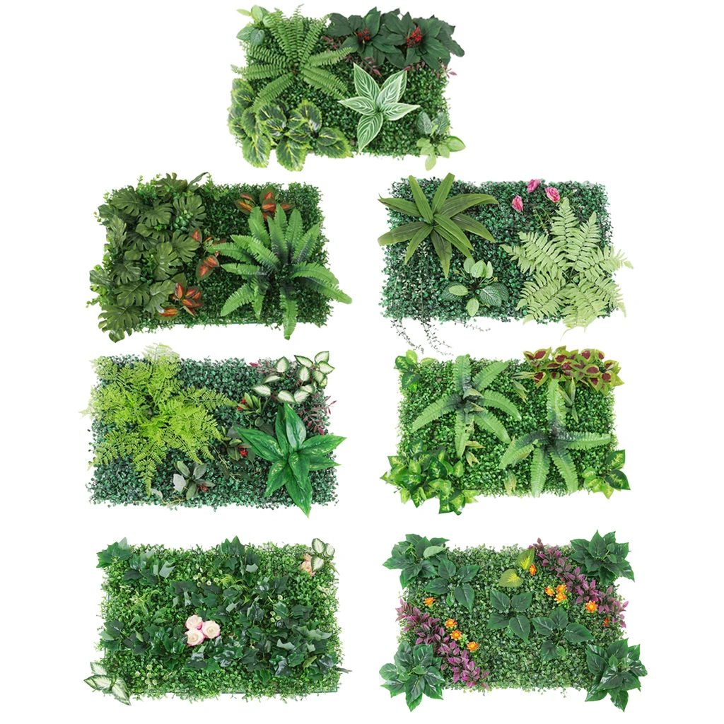 60x40cm Hedge Indoor Outdoor Plants Flower Turf Lawn Topiary Greenery Wall Panels Wedding Garden Background Decor,60x40cm