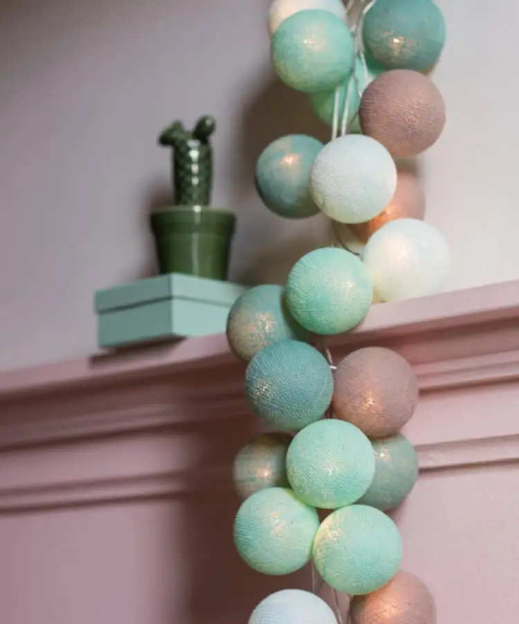 Led String Lights Cotton Balls Garland Beads-20