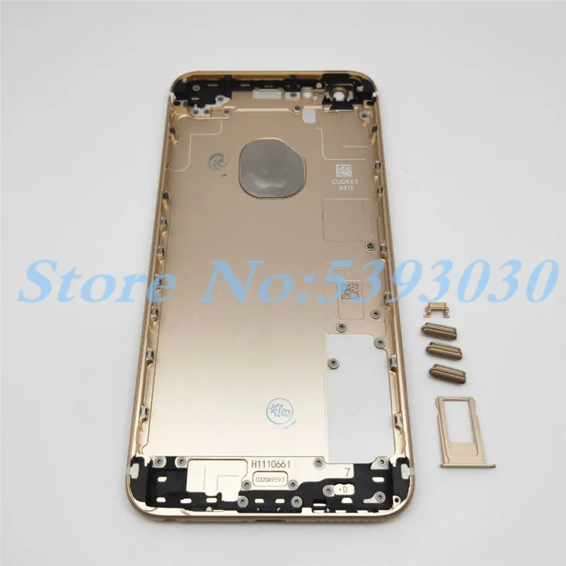 Корпус, металлическая задняя крышка для iPhone 6G/6 Plus, 6 S, 6S Plus, задняя крышка для батареи, корпус+ Боковая кнопка, запчасти с логотипом