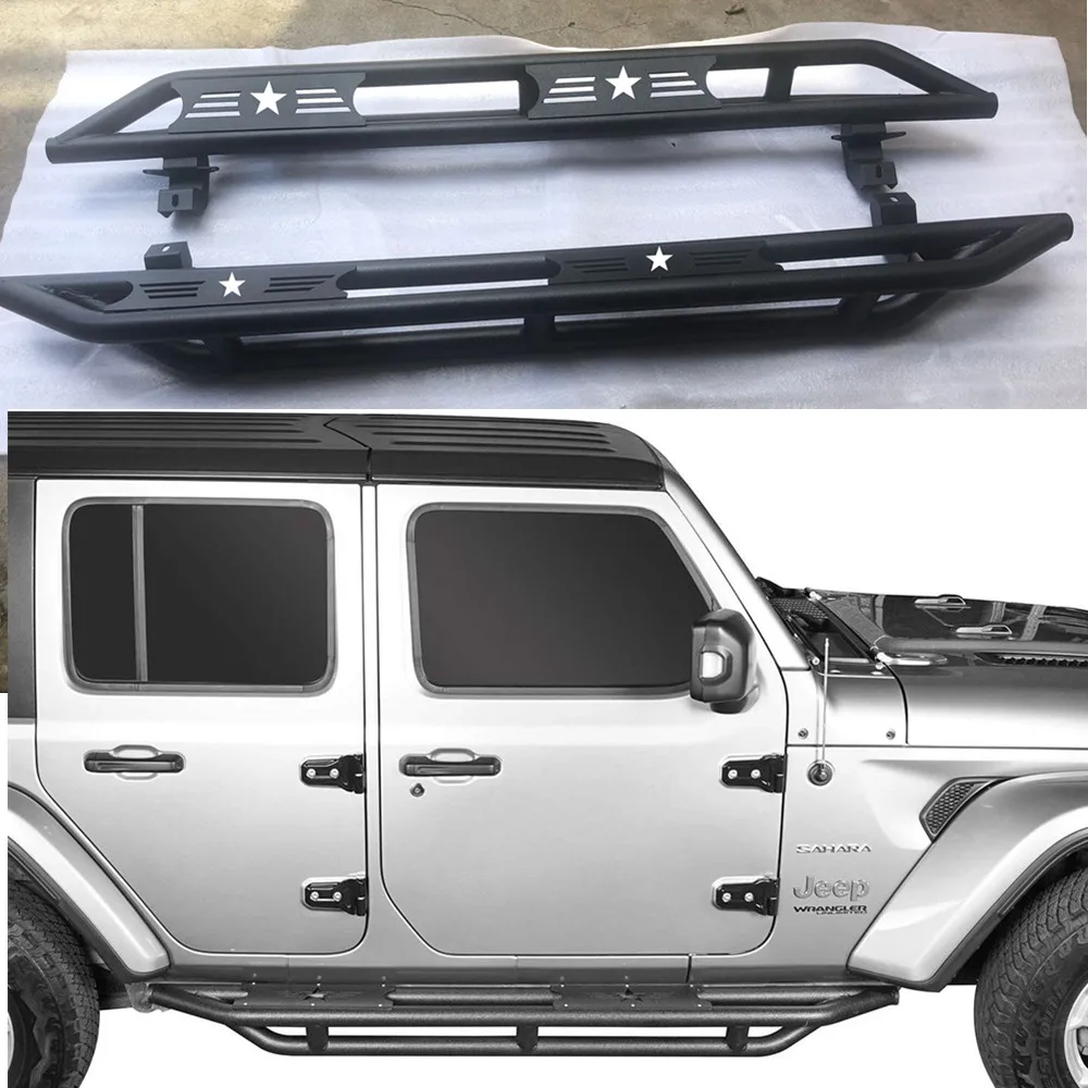 Черная стальная 4-дверная педаль боковой шаг для Jeep wrangler JL 2018 + JL1120-4 | Автомобили и